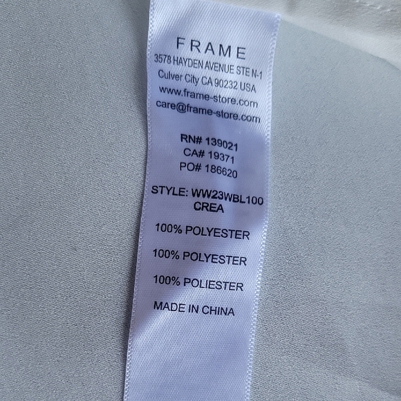 FRAME Women's Shirred Ivory  Blouse NWT Size M - Picture 7 of 13